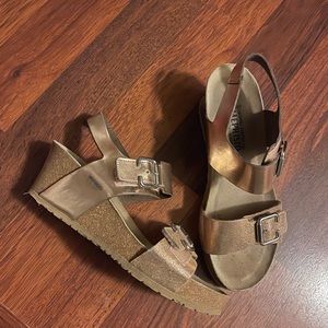 MEPHISTO Leather Double Strap Wedges - Lissandra